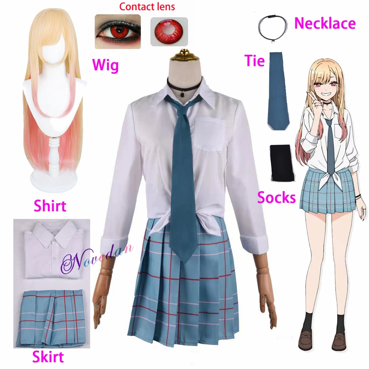 Marin Kitagawa Cosplay My Dress Up Darling Costume Wig Anime JK School Uniform Skirt Sailor Outfit Halloween Suit
Marin Kitagawa Cosplay My Dress Up Darling Costume Wig Anime JK School Uniform Skirt Sailor Outfit Halloween Suit