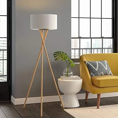 Floor Lamp - Modern Wood Floor Lamp with White Drum Shade and E26 Lamp Base,Perfect for Living Room, Bedroom, Study Room and Off
Floor Lamp - Modern Wood Floor Lamp with White Drum Shade and E26 Lamp Base,Perfect for Living Room, Bedroom, Study Room and Off