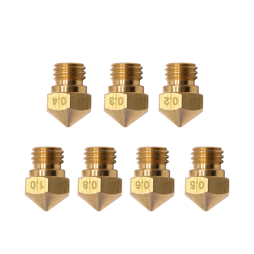 10PCS MK10 Stainless Steel Brass Nozzle For 3D Printer Parts 0.2 0.3 0.4 0.5 0.6 0.8 1.0mm 1.75mm Filament M7 Thread Nozzles
10PCS MK10 Stainless Steel Brass Nozzle For 3D Printer Parts 0.2 0.3 0.4 0.5 0.6 0.8 1.0mm 1.75mm Filament M7 Thread Nozzles