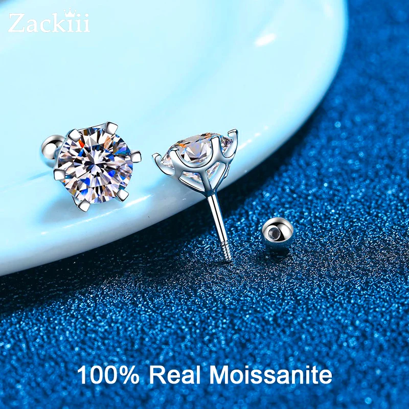 Moissanite Stud Earrings 0.4-4 ct D Color 925 Sterling Silver White Gold Plated Ear Studs for Women Men Screw Back Stud Earrings
Moissanite Stud Earrings 0.4-4 ct D Color 925 Sterling Silver White Gold Plated Ear Studs for Women Men Screw Back Stud Earrings