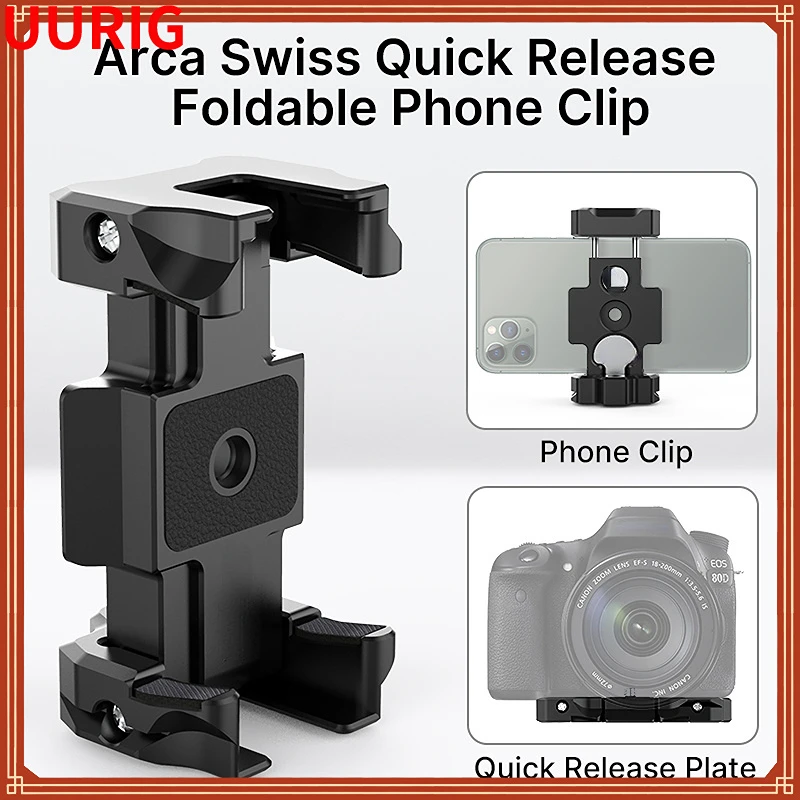 UURIG ST-15 Arca Swiss Plate Phone Mount Holder DSLR Quick Release Plate with Cold Shoe for LED Light Microphone
UURIG ST-15 Arca Swiss Plate Phone Mount Holder DSLR Quick Release Plate with Cold Shoe for LED Light Microphone