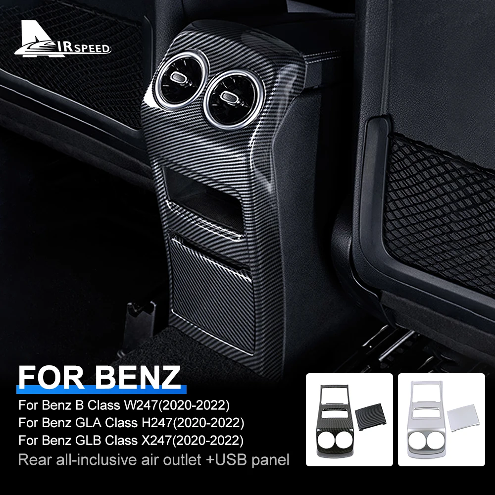 

Задняя Крышка вентиляционного отверстия из углеродного волокна ABS для Mercedes Benz B Class W247 GLA H247 GLB X247 2020 2021 2022, аксессуары для отделки