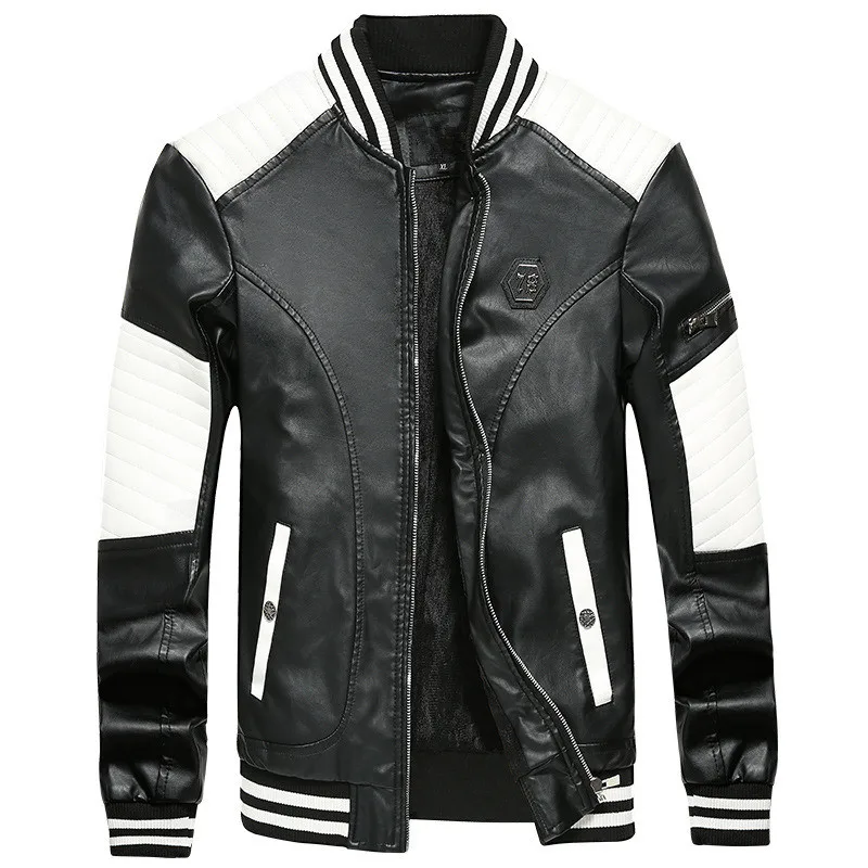 Patchwork Stripes Jackets Pu Leather Man Slim Fit Motorcycle Classic Winter Men Coats Men's Coat Male Luxury Brand Overcoat
Patchwork Stripes Jackets Pu Leather Man Slim Fit Motorcycle Classic Winter Men Coats Men's Coat Male Luxury Brand Overcoat