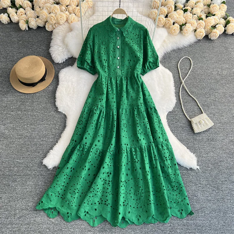 Fashion Hollow Polka Dot Women Dress 2023 Summer Lace Short Sleeved Dresses Women Waist Slim Midi Dress Loose Casual
Fashion Hollow Polka Dot Women Dress 2023 Summer Lace Short Sleeved Dresses Women Waist Slim Midi Dress Loose Casual