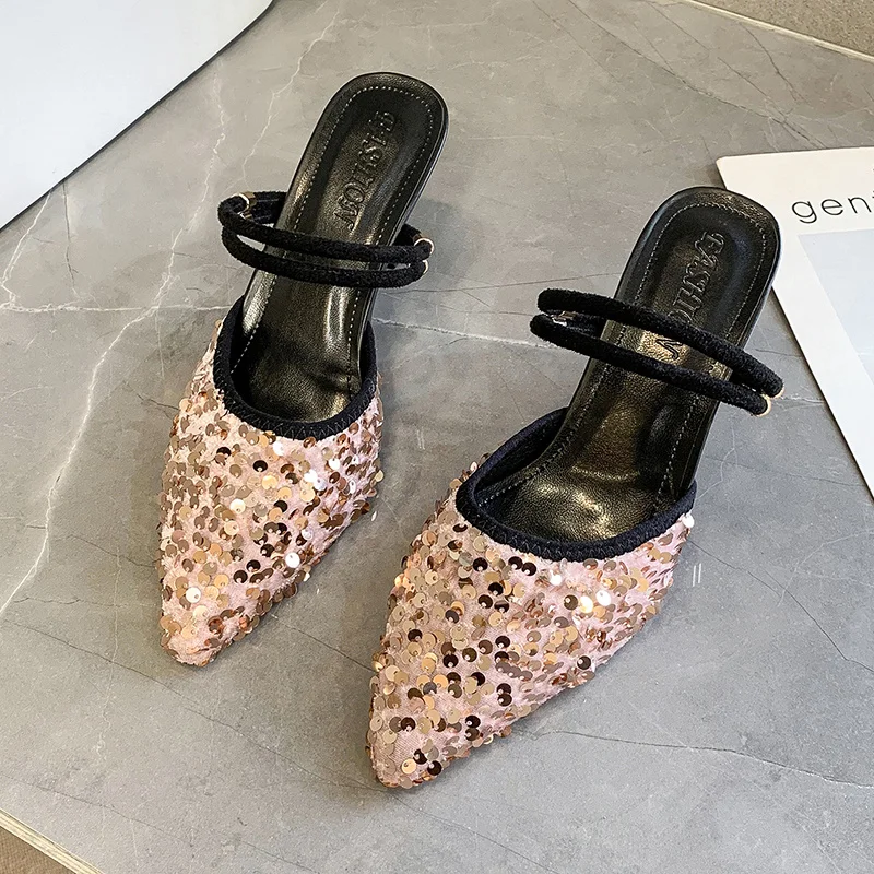 Pink Sequins Slingbacks Women High Heel Shoes Sexy Pointed Toe Thin Heels Ladies Shoes Fashion Show Sapatos Femininos De Luxo
Pink Sequins Slingbacks Women High Heel Shoes Sexy Pointed Toe Thin Heels Ladies Shoes Fashion Show Sapatos Femininos De Luxo