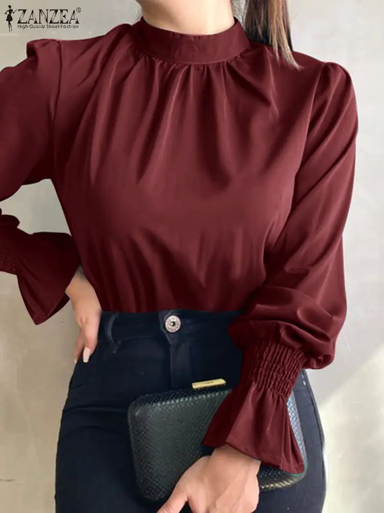 ZANZEA Ruffles Full Sleeve O-Neck Solid Color Tunic Blusas Autumn Women Fashion Blouse Fashion Causal Loose Work OL Chemise 2022
ZANZEA Ruffles Full Sleeve O-Neck Solid Color Tunic Blusas Autumn Women Fashion Blouse Fashion Causal Loose Work OL Chemise 2022