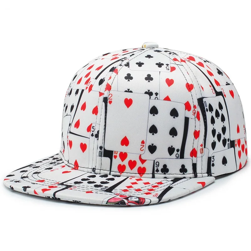 VACIGODEN New Fashion Playing Cards Print Flat Brim Baseball Cap Men Women Street Style Hip Hop Cap Outing Sports Casual Sun Hat
VACIGODEN New Fashion Playing Cards Print Flat Brim Baseball Cap Men Women Street Style Hip Hop Cap Outing Sports Casual Sun Hat