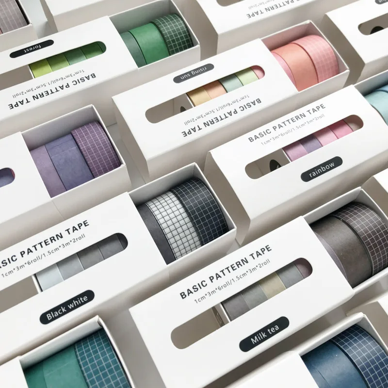 6pcs Basic Color Grid Decorative Adhesive Tape Black White Lines Masking Tape Diy Scrapbooking Sticker Label Japanese Stationery
6pcs Basic Color Grid Decorative Adhesive Tape Black White Lines Masking Tape Diy Scrapbooking Sticker Label Japanese Stationery