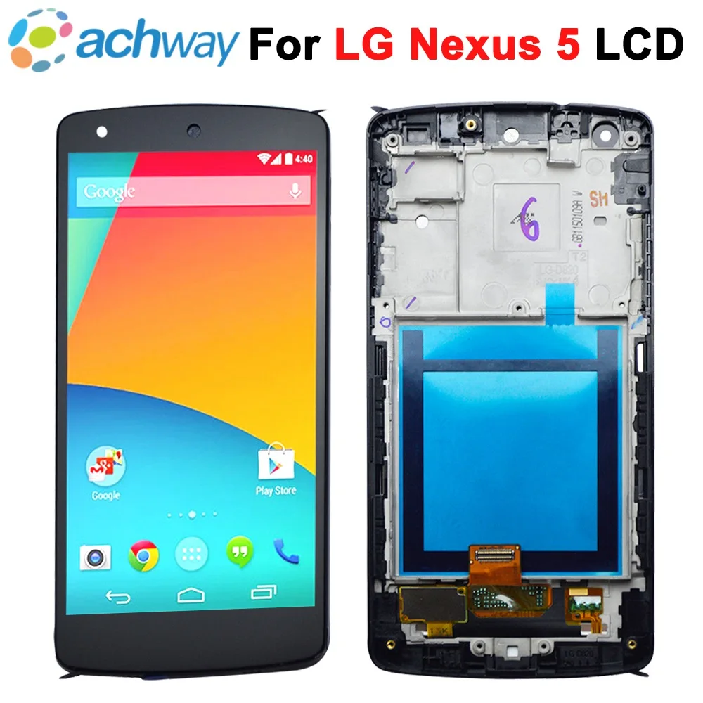 Black For 4.95" LG Google Nexus 5 D820 D821 LCD Display Touch Screen Digitizer Assembly With Frame For LG Nexus 5 Free + Tools
Black For 4.95" LG Google Nexus 5 D820 D821 LCD Display Touch Screen Digitizer Assembly With Frame For LG Nexus 5 Free + Tools
