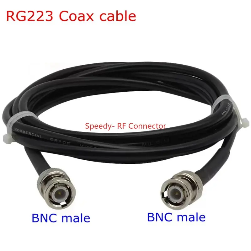 RG223 Coax Cable Q9 BNC Male To BNC Male Connector Q9 BNC To BNC Male Crimp for RG223 Pigtail Antennm 15cm~200cm Brass Copper
RG223 Coax Cable Q9 BNC Male To BNC Male Connector Q9 BNC To BNC Male Crimp for RG223 Pigtail Antennm 15cm~200cm Brass Copper