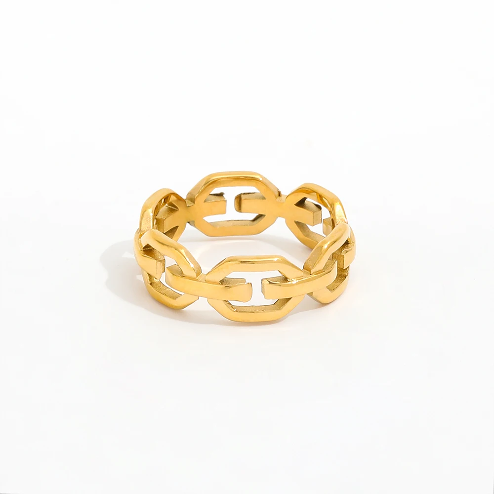 Joolim Jewelry High End Pvd Wholesale Waterproof Classic Charm Chunky Chain Hollow Stainless Steel Finger Ring for Women
Joolim Jewelry High End Pvd Wholesale Waterproof Classic Charm Chunky Chain Hollow Stainless Steel Finger Ring for Women