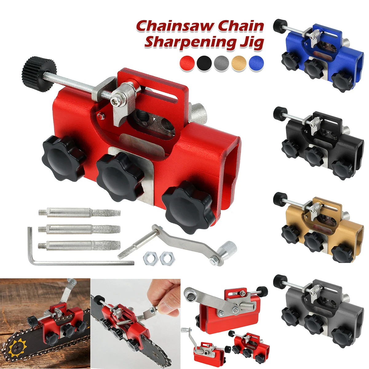 

Portable Chainsaw Sharpener Jig Manual Chain Grinding Tools With Sharpening Heads For All Kinds Chain Saws And Electric Saws