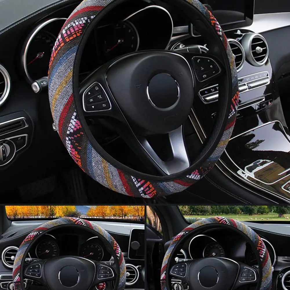 Car Steering Wheel Cover 38cm Handlebar Braid Steering Wheel Wrap Natural Fibers Anti Slip Breathable National Style Universal
Car Steering Wheel Cover 38cm Handlebar Braid Steering Wheel Wrap Natural Fibers Anti Slip Breathable National Style Universal