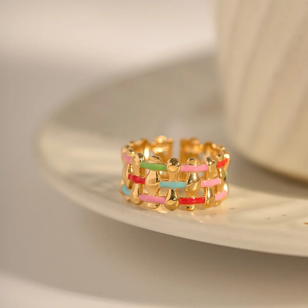 Stainless Steel Plated 18K Gold Drip Oil Weave Cross Ring Fashion Fine Jewelry For Women Birthday Gift
Stainless Steel Plated 18K Gold Drip Oil Weave Cross Ring Fashion Fine Jewelry For Women Birthday Gift