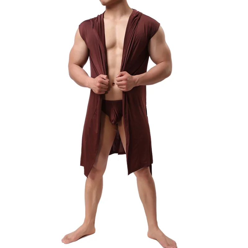 Hooded Bathrobe Men's Underwear Silk Soft Gown Pajamas Men Robes Plus Size Sexy Sleepwear Kimono Gay Wear
Hooded Bathrobe Men's Underwear Silk Soft Gown Pajamas Men Robes Plus Size Sexy Sleepwear Kimono Gay Wear