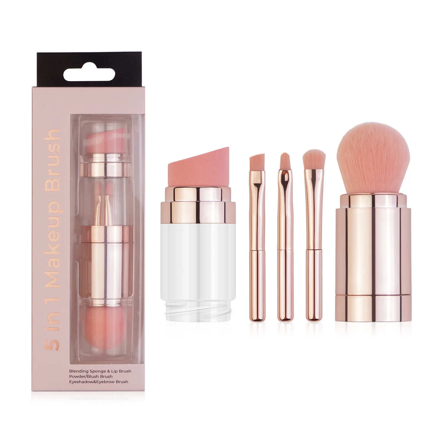 5In1 Multifunction Makeup Brushes Set For Eyebrow Lip Brush Powder Puff Powder Blusher Brush Portable Traveling Makeup Tools
5In1 Multifunction Makeup Brushes Set For Eyebrow Lip Brush Powder Puff Powder Blusher Brush Portable Traveling Makeup Tools