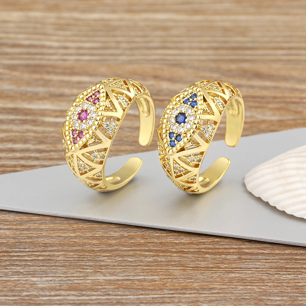 Nidin Light Luxury Lucky Turkish Evil Eye Open Ring Gold Plated Zircon Finger Adjustable Jewelry for Women Girls Fine Gifts
Nidin Light Luxury Lucky Turkish Evil Eye Open Ring Gold Plated Zircon Finger Adjustable Jewelry for Women Girls Fine Gifts