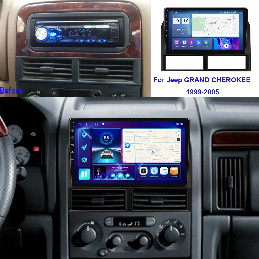 Car Multimedia Player Android Radio For Jeep Grand Cherokee 1999-2005 Car Stereo GPS Navigation Android auto Carplay
Car Multimedia Player Android Radio For Jeep Grand Cherokee 1999-2005 Car Stereo GPS Navigation Android auto Carplay