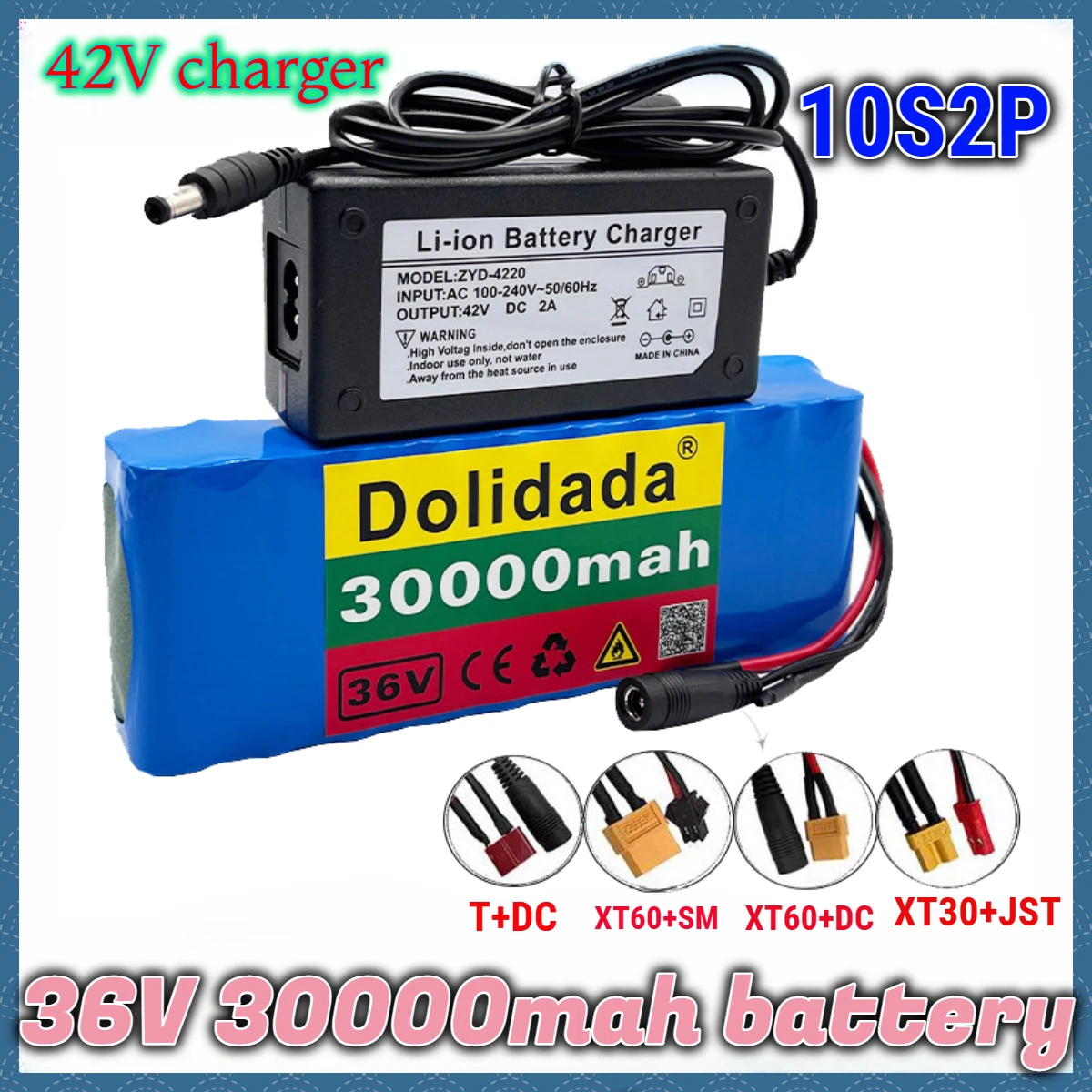 10S2P 36V 30000mAh 18650 Rechargeable Lithium-ion battery pack for e-bike electric scooter 36v lithium battery with 42V charger
10S2P 36V 30000mAh 18650 Rechargeable Lithium-ion battery pack for e-bike electric scooter 36v lithium battery with 42V charger