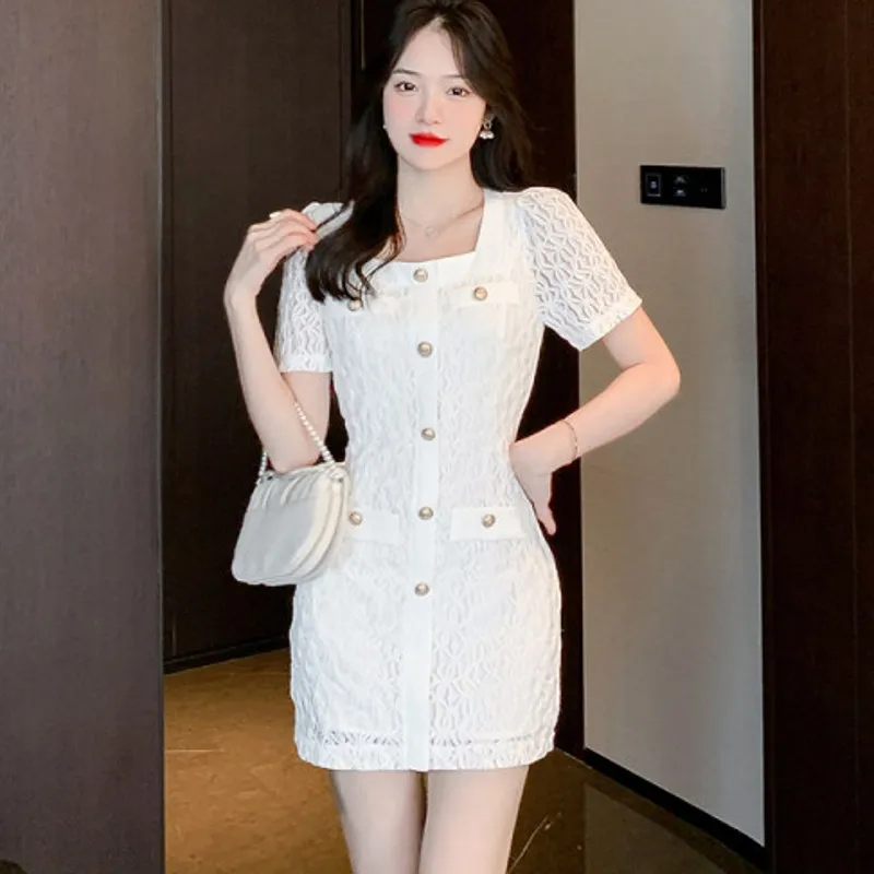 2022 Summer Dress Single-Breasted Small Fragrance Temperament Women High-End Dress
2022 Summer Dress Single-Breasted Small Fragrance Temperament Women High-End Dress