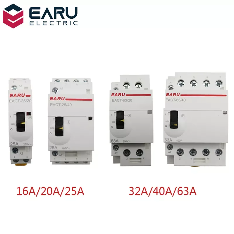 2P 4P 16A 25A 32A 40A 63A 220V 50/60Hz Din Rail Household AC Modular Contactor With Manual Control Handle Switch NO NC 2NO 2NC
2P 4P 16A 25A 32A 40A 63A 220V 50/60Hz Din Rail Household AC Modular Contactor With Manual Control Handle Switch NO NC 2NO 2NC