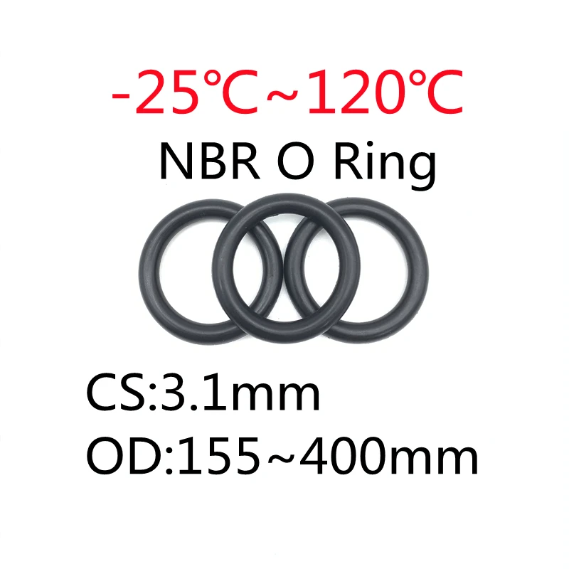 5pcs NBR O Ring Oil Sealing Gasket Thickness CS 3.1mm OD 155~400mm Automobile Nitrile Rubber Round Shape Corrosion Resist Washer
5pcs NBR O Ring Oil Sealing Gasket Thickness CS 3.1mm OD 155~400mm Automobile Nitrile Rubber Round Shape Corrosion Resist Washer