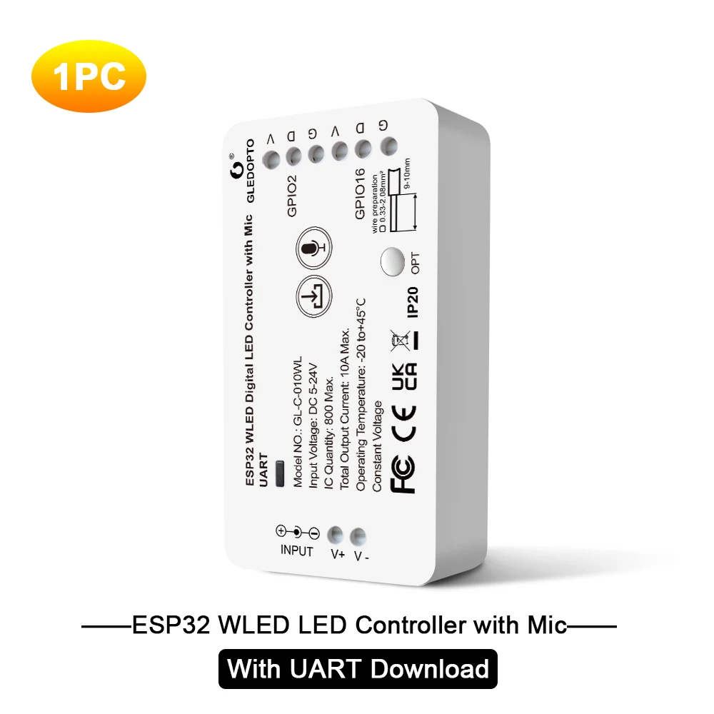 GLEDOPTO ESP32 WLED RGB Контроллер
GLEDOPTO ESP32 WLED RGB Контроллер