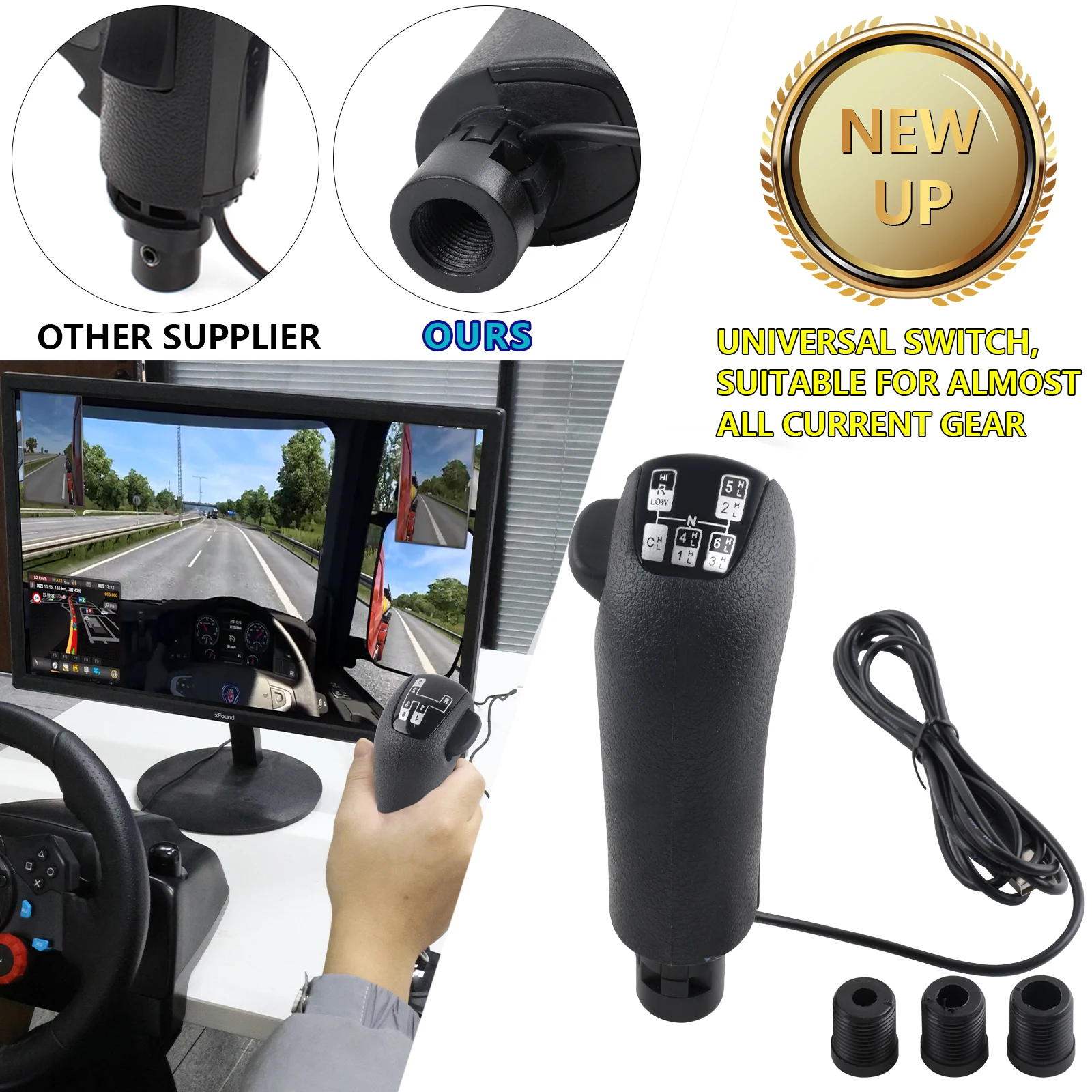 USB Shift Knob for Logitech G923 G29 G27 G25 TH8A for ETS2&ATS Scania Truck High Low Gear Simulator Shifter simulators
USB Shift Knob for Logitech G923 G29 G27 G25 TH8A for ETS2&ATS Scania Truck High Low Gear Simulator Shifter simulators