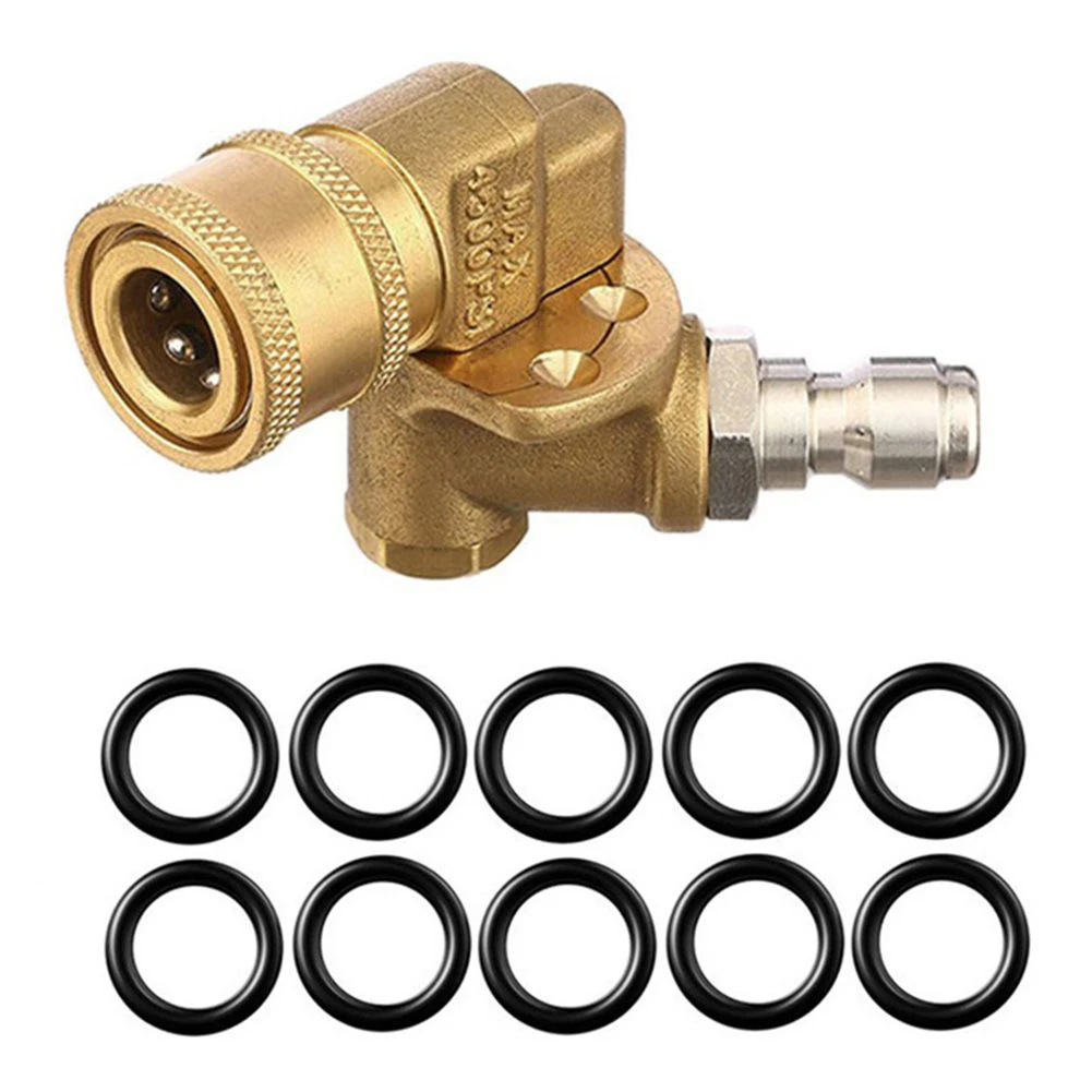 Quick Connecting Pivoting Coupler For Pressure Washer 1/4 QC Pivoting Coupler 180 Degree +10pcs O-Rings For Pressure Washer Tips
Quick Connecting Pivoting Coupler For Pressure Washer 1/4 QC Pivoting Coupler 180 Degree +10pcs O-Rings For Pressure Washer Tips
