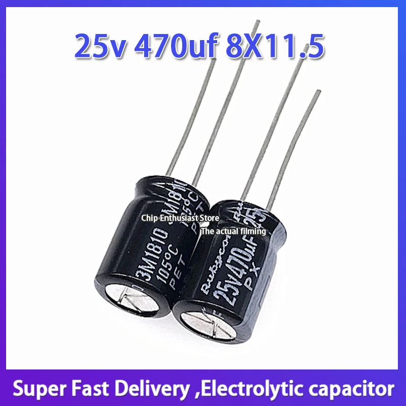 10PCS New Rubycon imported aluminum electrolytic capacitor 25v 470uf 8X11.5 Ruby capacitor PX
10PCS New Rubycon imported aluminum electrolytic capacitor 25v 470uf 8X11.5 Ruby capacitor PX