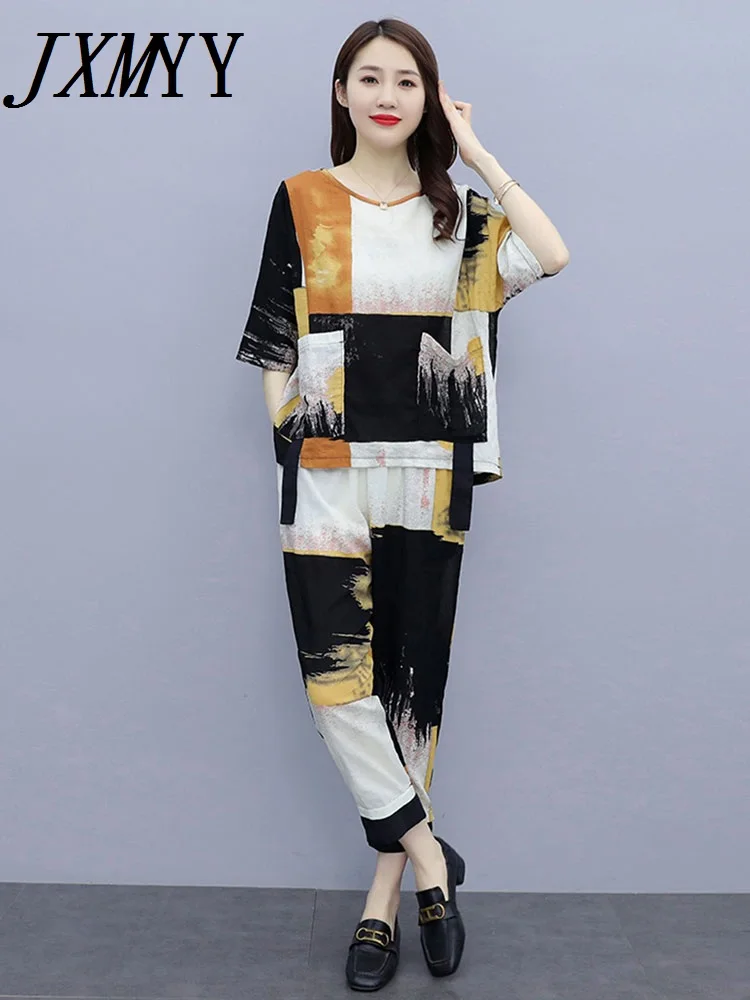 JXMYY 2022 Summer New Cotton Linen Fashion Casual And Comfortable Suit Loose Large Size Thin Pants Women's Two-Piece Suit
JXMYY 2022 Summer New Cotton Linen Fashion Casual And Comfortable Suit Loose Large Size Thin Pants Women's Two-Piece Suit