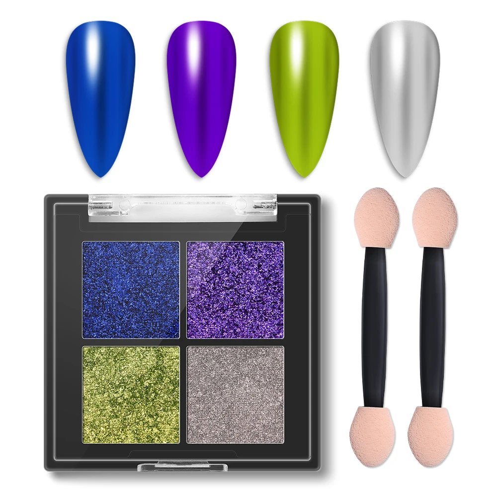 Modeloens 4Colors Gold Silver Mirror Powder Nail Art Glitter iridescent Aurora Solid Mirror Powde With Brushes Dust Gel Polish
Modeloens 4Colors Gold Silver Mirror Powder Nail Art Glitter iridescent Aurora Solid Mirror Powde With Brushes Dust Gel Polish