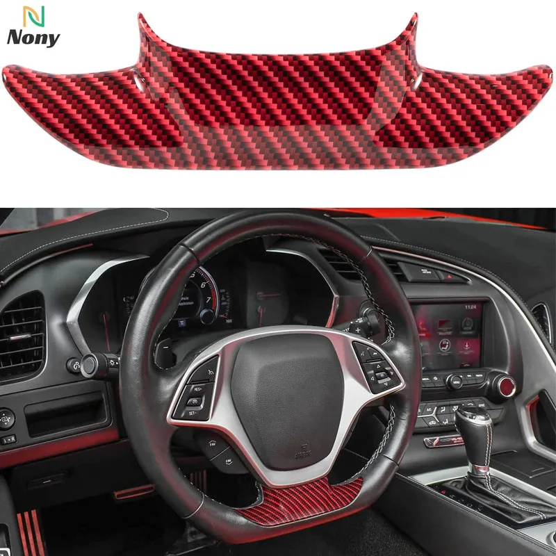 

Carbon Fiber Look Steering Wheel Cover Molding Cover Trim For Chevrolet Corvette C7 Z06 Z51 ZR1 Stingray Grand Sport 2014 - 2019