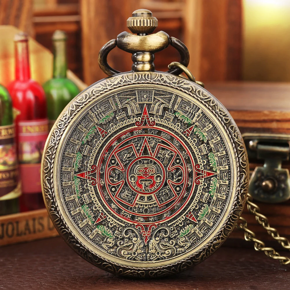 Fashion Unisex Quartz Bronze Pocket Watch Commemorative Coin Maya Civilization Glue Dropping Surface Slim Chain Necklace Watches
Fashion Unisex Quartz Bronze Pocket Watch Commemorative Coin Maya Civilization Glue Dropping Surface Slim Chain Necklace Watches