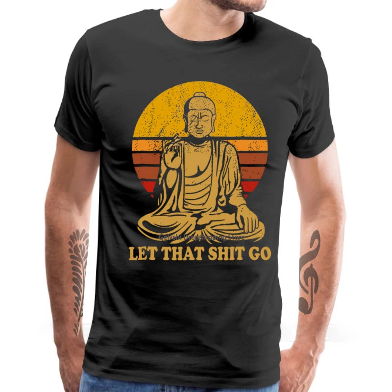 Cotton T Shirt Men Women Fashion Oversized T-shirt Kids Hip Hop Tops Tees Buddha T-shirt Men's T-shirt Let That Shit Go Camiseta
Cotton T Shirt Men Women Fashion Oversized T-shirt Kids Hip Hop Tops Tees Buddha T-shirt Men's T-shirt Let That Shit Go Camiseta