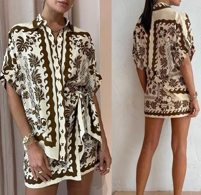 Temperament Women's Home Furnishing Skirts Sets Two Piece Summer New 2023 Fashion Casual Shirts and Mini Skirts Female Set
Temperament Women's Home Furnishing Skirts Sets Two Piece Summer New 2023 Fashion Casual Shirts and Mini Skirts Female Set