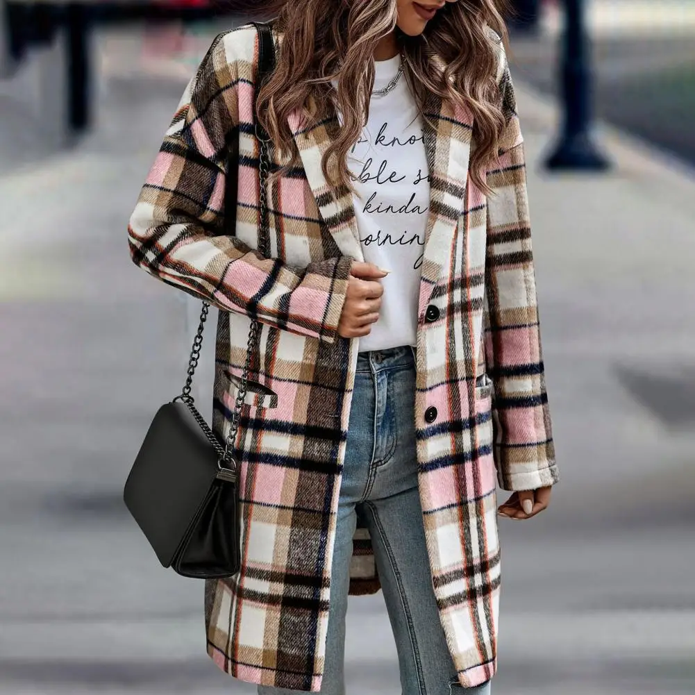 Trendy Women Coat Single-breasted Cardigan Notch Collar Lady Coat Spring Coat Coat
Trendy Women Coat Single-breasted Cardigan Notch Collar Lady Coat Spring Coat Coat