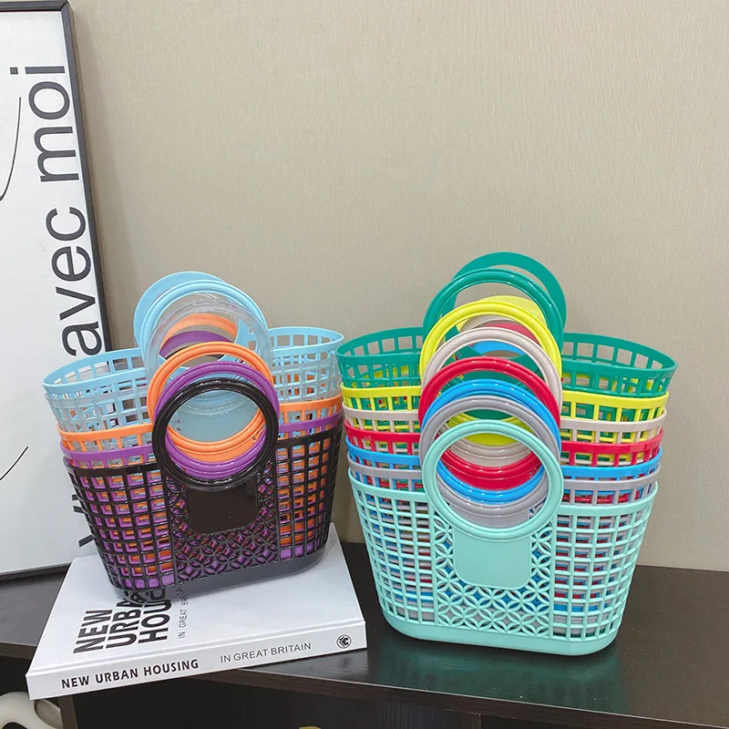 Jelly Candy Hollow Basket Bag Storage Shopping Basket PVC Washing Gift Ladies Square Beach Transparent Summer Vintage Handbags
Jelly Candy Hollow Basket Bag Storage Shopping Basket PVC Washing Gift Ladies Square Beach Transparent Summer Vintage Handbags