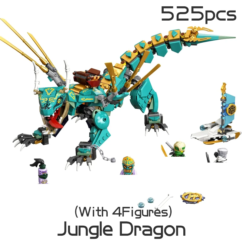 525pcs Ninja 14th Season TV Series Lloyd Jungle Dragon Building Blocks Green Dragon Mecha Figures Bricks Toys For Boy Gifts
525pcs Ninja 14th Season TV Series Lloyd Jungle Dragon Building Blocks Green Dragon Mecha Figures Bricks Toys For Boy Gifts