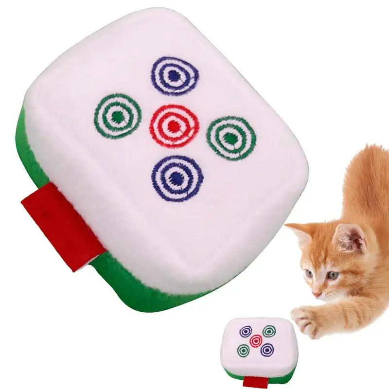 

Cat Plush Toy Mahjong Style Cute Chewing Toys For Cats Cat Toys Cat Kitten Bite Toys Supplies With Sound Paper Chew Interactive