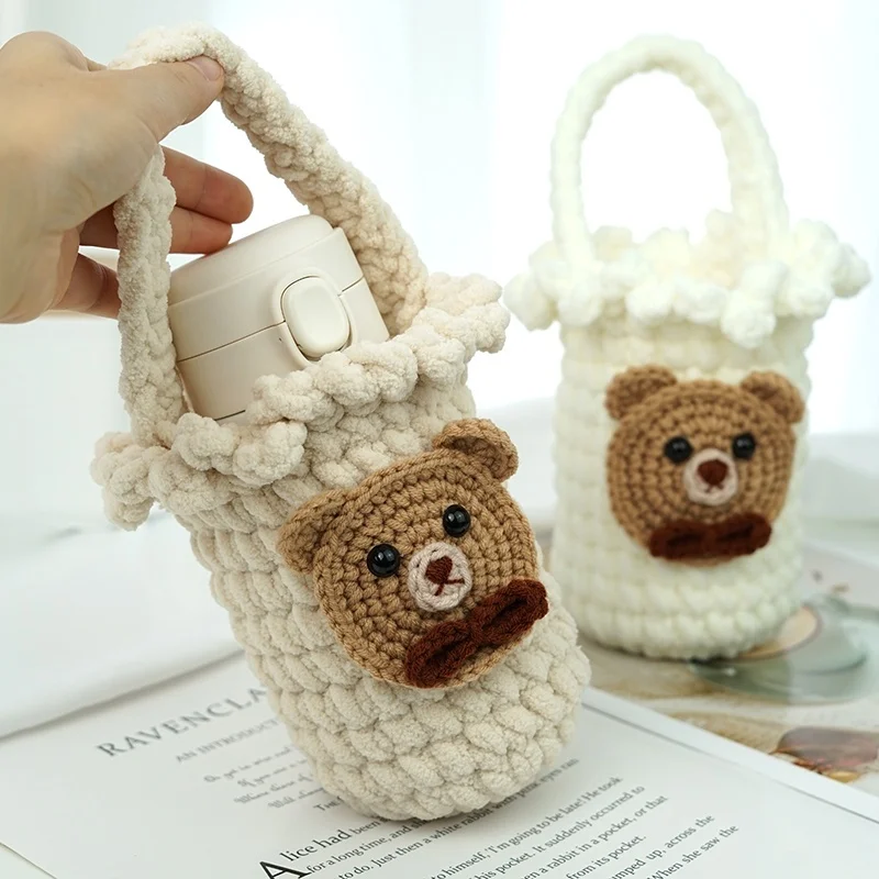 little bear water cup cover manual DIY Crochet woven material bag universal children's Cup protector
little bear water cup cover manual DIY Crochet woven material bag universal children's Cup protector