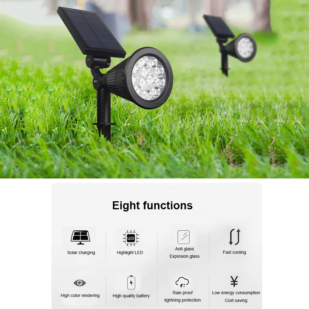 12LED Solar Lamp 12W Outdoor Lawn Courtyard Spotlight Landscape Decoration Light
12LED Solar Lamp 12W Outdoor Lawn Courtyard Spotlight Landscape Decoration Light