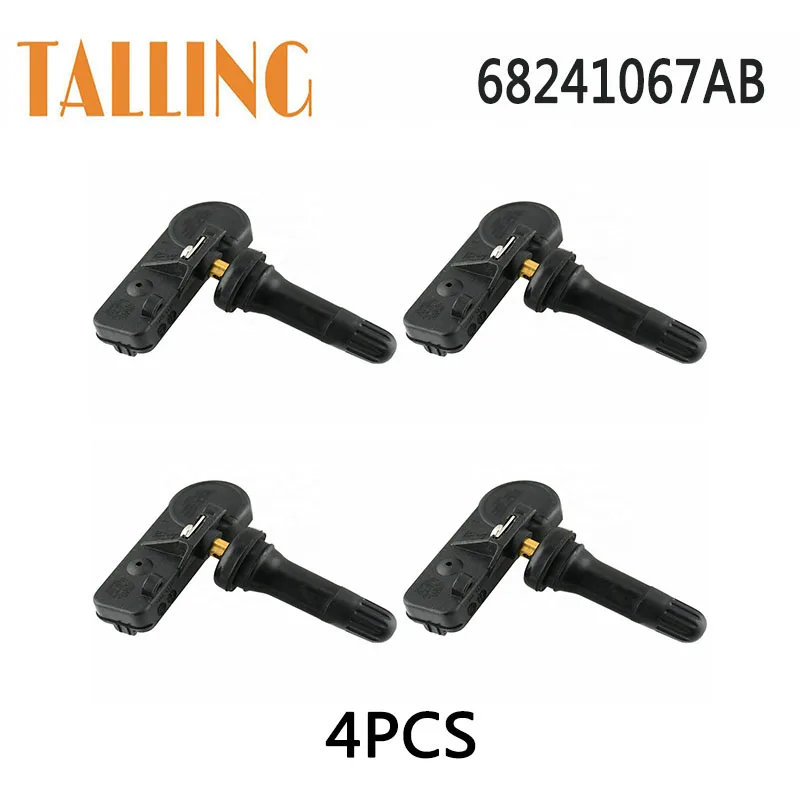 

68241067AB 4Pcs TPMS Tire Pressure Sensor 433MHZ for Chrysler 300 Town Country Van Jeep Dodge RAM Fiat 500 Mitsubishi 56029398AB