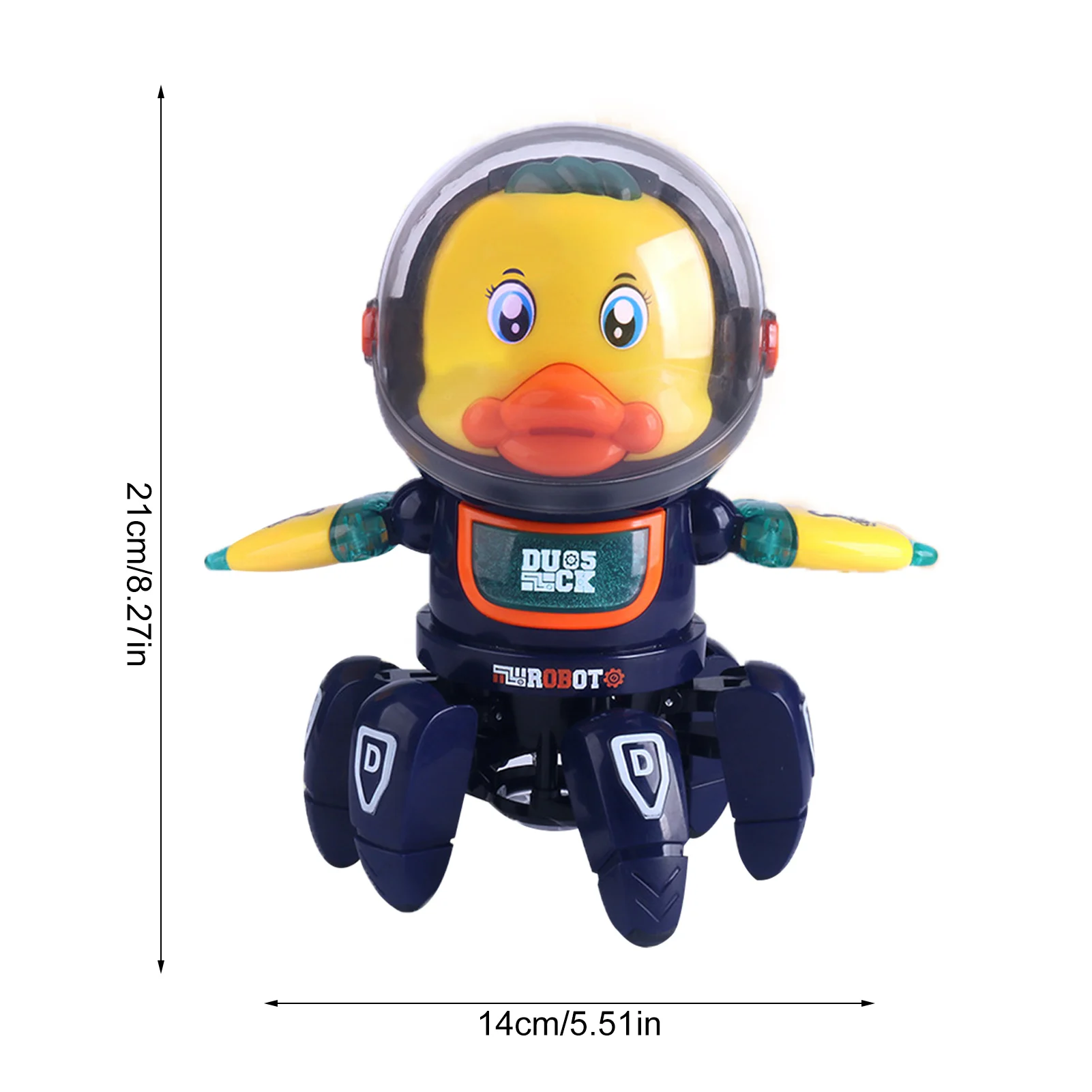 

Cute Space Duck Astronaut Cosmic Space Dancing Electric Space Six-Claw Robot Music Lighting Little Cute Duck Children's Toy Gift
