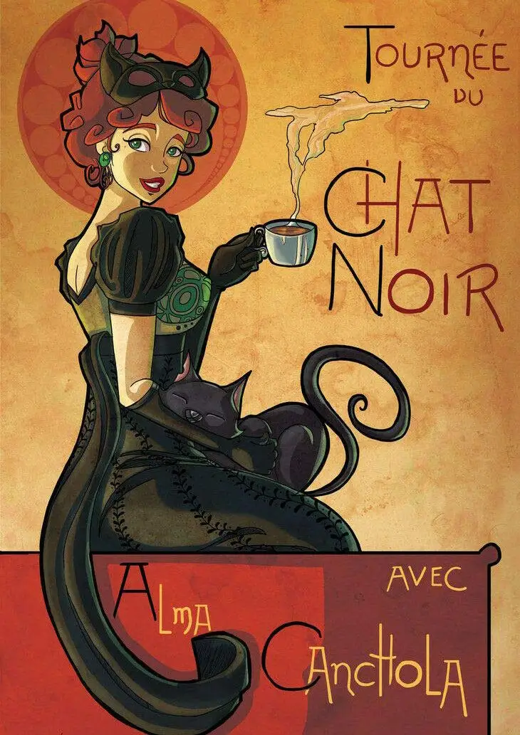 

Art Print Poster Canvas Chat Noir Poster Bar Signs Metal Tin Sign Home Kitchen Diner Bar Pub and Man Cave Cocktails Retro Sketch