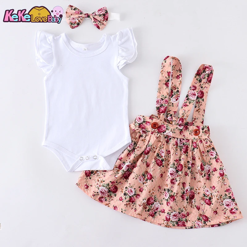 Lovely Summer Baby Girls Clothes Sets Cotton Fly Sleeves Tops Flowers Strap Dress Skirt Overalls Headband Newborn Infant Outfits
Lovely Summer Baby Girls Clothes Sets Cotton Fly Sleeves Tops Flowers Strap Dress Skirt Overalls Headband Newborn Infant Outfits