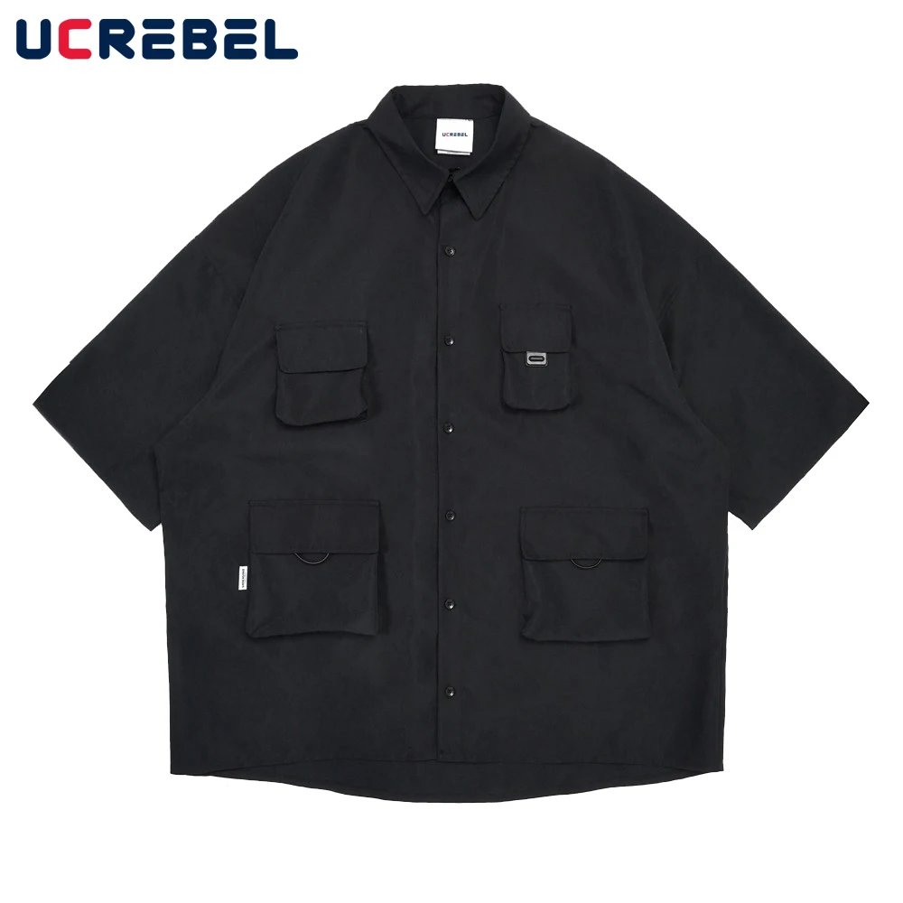 Solid Color Short Sleeve Shirts Mens Summer Casual Multi-Pocket Cargo Shirts Streetwear Loose Lapel Half-Sleeve Shirts Men
Solid Color Short Sleeve Shirts Mens Summer Casual Multi-Pocket Cargo Shirts Streetwear Loose Lapel Half-Sleeve Shirts Men