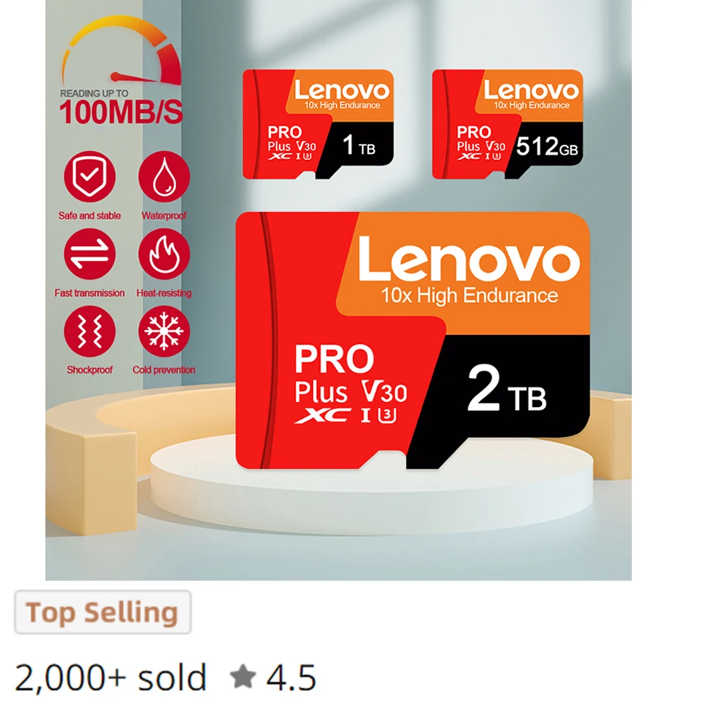 

Lenovo 2TB Micro tarjeta SD Card A2 Class10 Flash Memory Card 1TB 512GB 256GB 128GB For Kodak Nintendo Switch Games Give Gift
