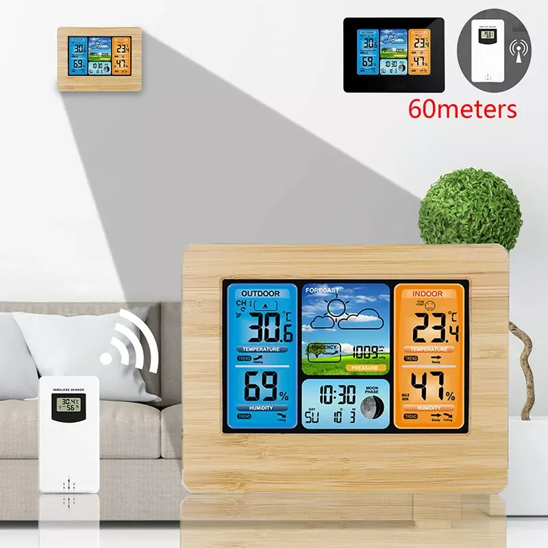 Digital Thermometer Hygrometer Wireless Weather Station Alarm Clock Night Light Indoor Outdoor LCD Display Temperature Meter
Digital Thermometer Hygrometer Wireless Weather Station Alarm Clock Night Light Indoor Outdoor LCD Display Temperature Meter