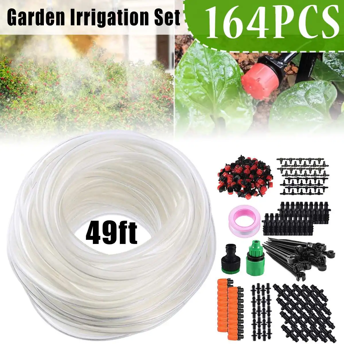 15M Garden Automatic Watering System Kits Yard DIY Drip Irrigation System Adjustable Micro Drip Mist Nozzle Spray Sprinkler Kit
15M Garden Automatic Watering System Kits Yard DIY Drip Irrigation System Adjustable Micro Drip Mist Nozzle Spray Sprinkler Kit